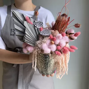 Інтер'єрна композиція з сухоцвітів №193